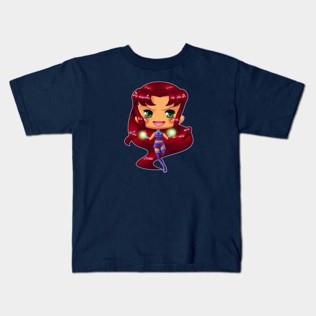 Chibi Starfire Kids T-Shirt by sambeawesome